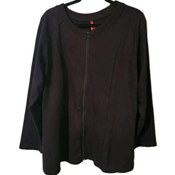 Ruby Ribbon Black Ponte Zippered Blazer Size XXL - Picture 1 of 2